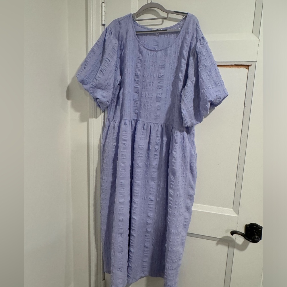 Annie wear Lilac Seersucker Dress